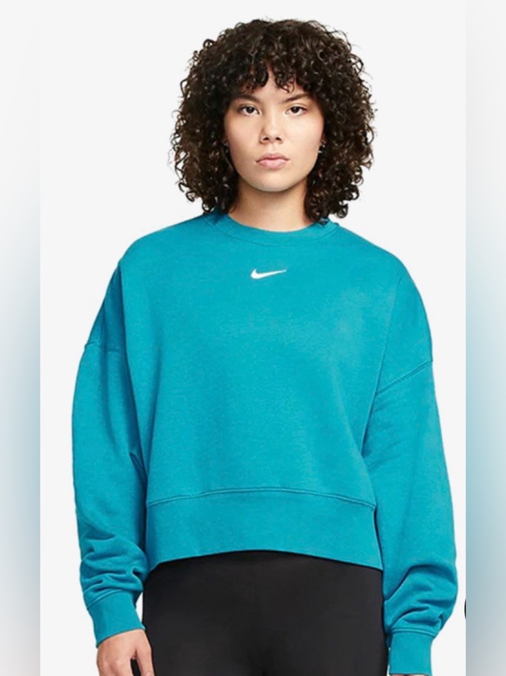Nike Women's Teal Boxy Crewneck Sweatshirt
